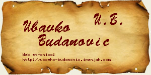 Ubavko Budanović vizit kartica